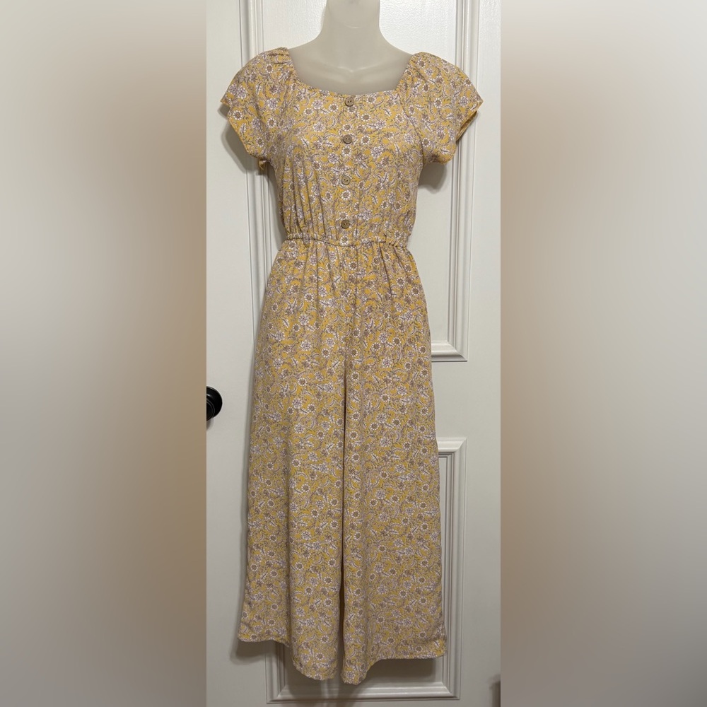 Floral Yellow Jumpsuit